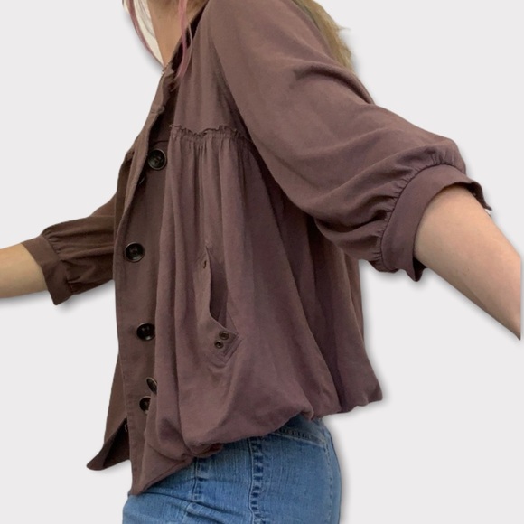 ✨SALE Button Down Hooded Jacket - Picture 3 of 4